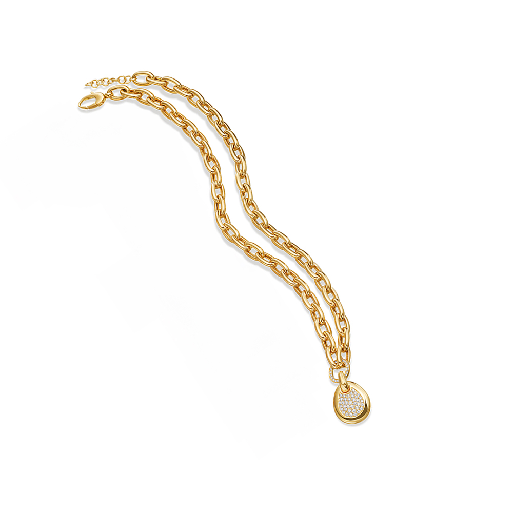 18K Yellow Gold Pavé Diamond Enhancer Pendant